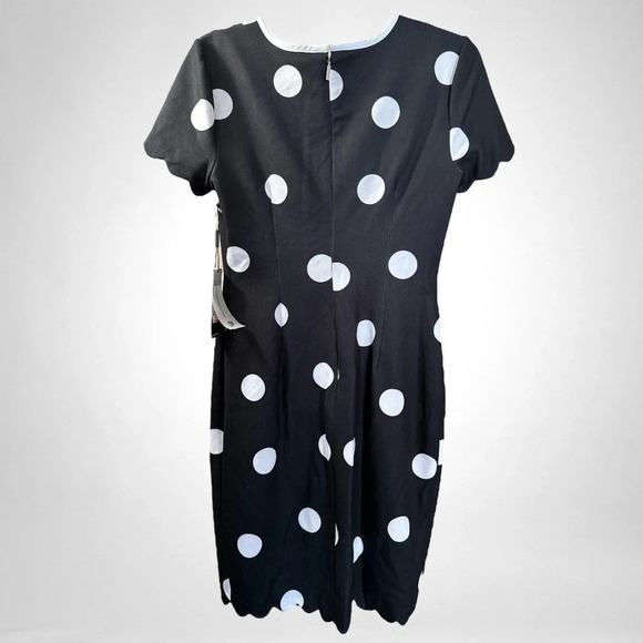 Karl Lagerfeld black w/ white polka dot sheath dress sizes 4 & 0 - Picture 5 of 8